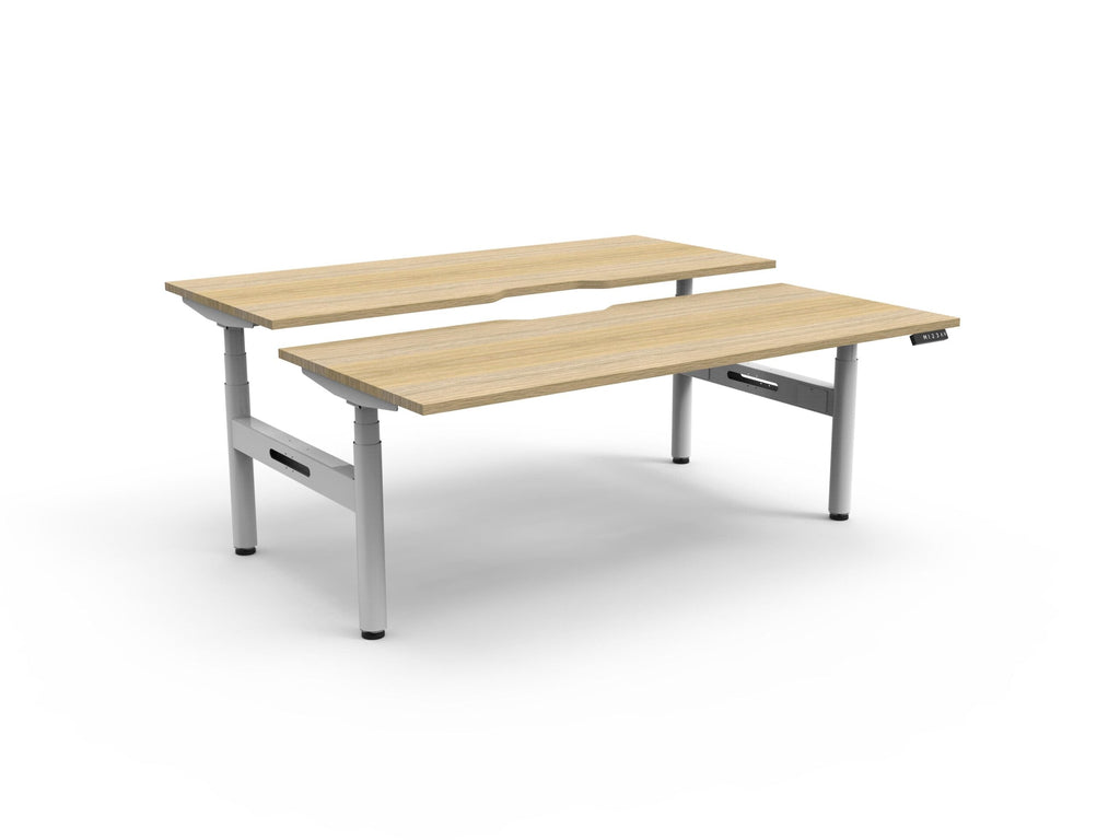 Rapidline Halo Plus Back to Back Workstation 1500 x 750mm Natural Oak / White Satin