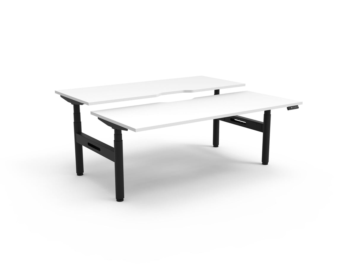 Rapidline Halo Plus Back to Back Workstation 1500 x 750mm Natural White / Black Satin