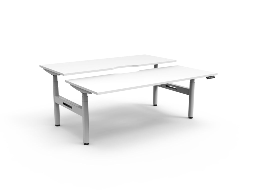 Rapidline Halo Plus Back to Back Workstation 1500 x 750mm Natural White / White Satin
