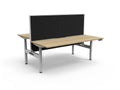 Rapidline Halo Plus Back to Back Workstation 1500 x 750mm with Screen Natural Oak / White Satin
