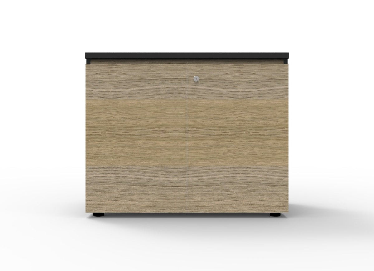 Rapidline Deluxe Infinity Swing 3 Door Cupboard 1200 x 450 x 730mm Natural Oak / Black