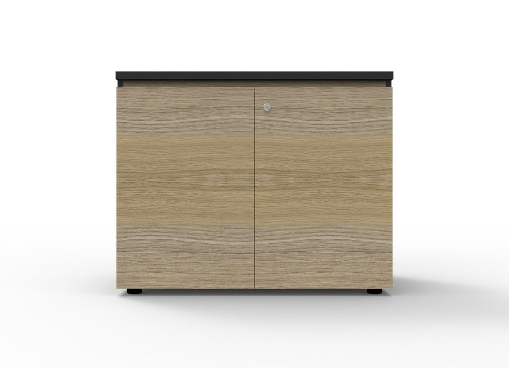 Rapidline Deluxe Infinity Swing 4 Door Cupboard 1800 x 450 x 730mm Natural Oak / Black