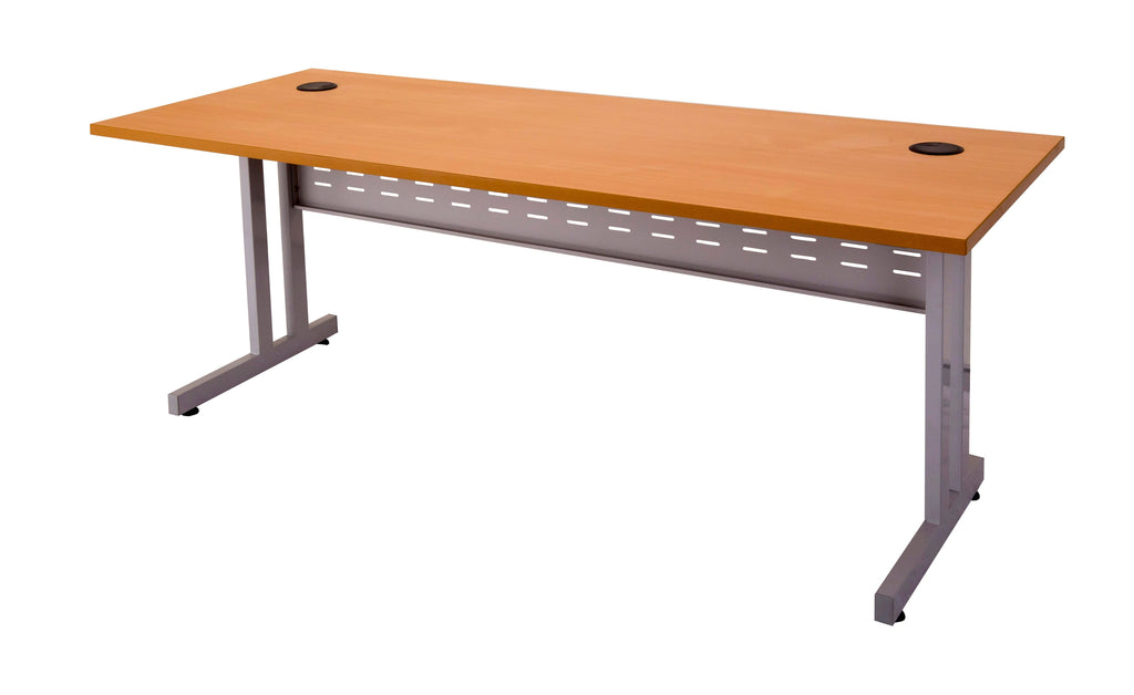 Rapidline Rapid Span C Leg Open Workstation 1800 x 700mm Natural White / Precious Silver Base