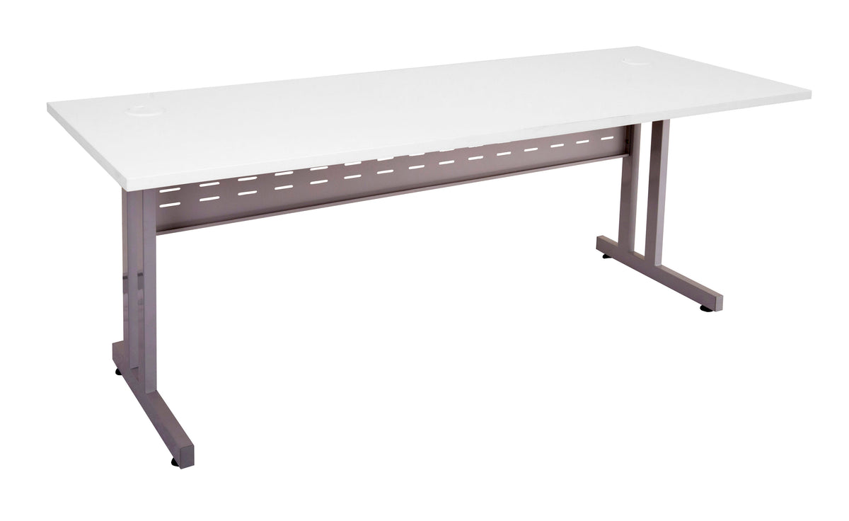 Rapidline Rapid Span C Leg Open Workstation 1500 x 700mm Natural White / Precious Silver Base