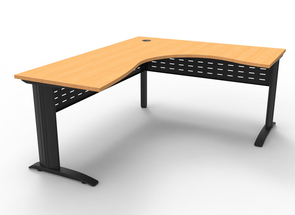 Rapidline Rapid Span Corner Workstation 1800 x 1800 x 700mm Beech / Precious Silver