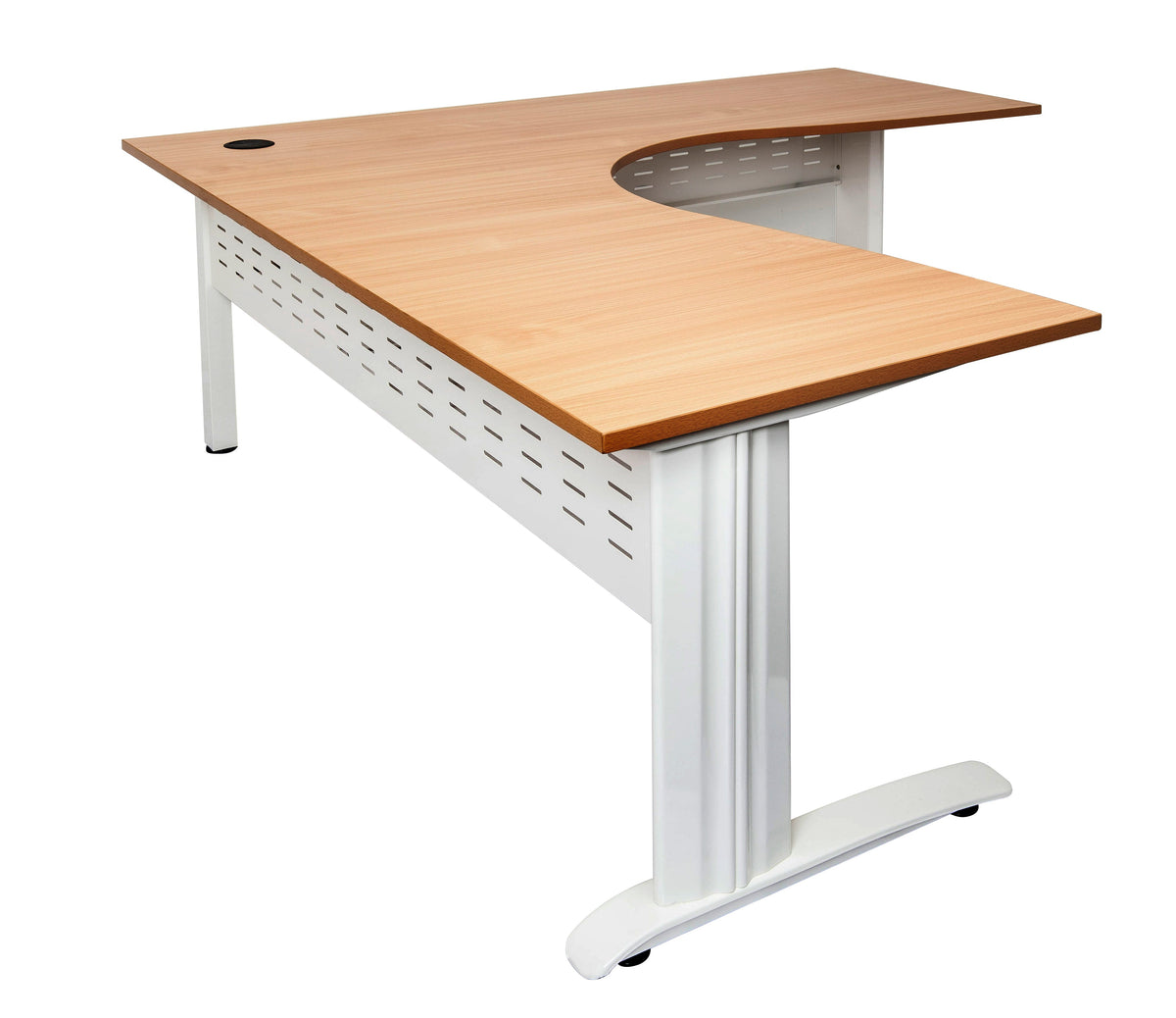 Rapidline Rapid Span Corner Workstation 1800 x 1500 x 700mm Beech / White Satin