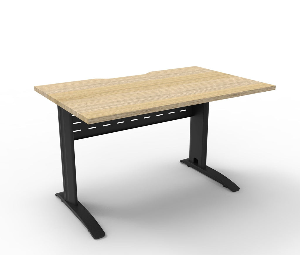 Rapidline Deluxe Rapid Span Open Workstation 1500 x 750mm Natural Oak / Black Satin