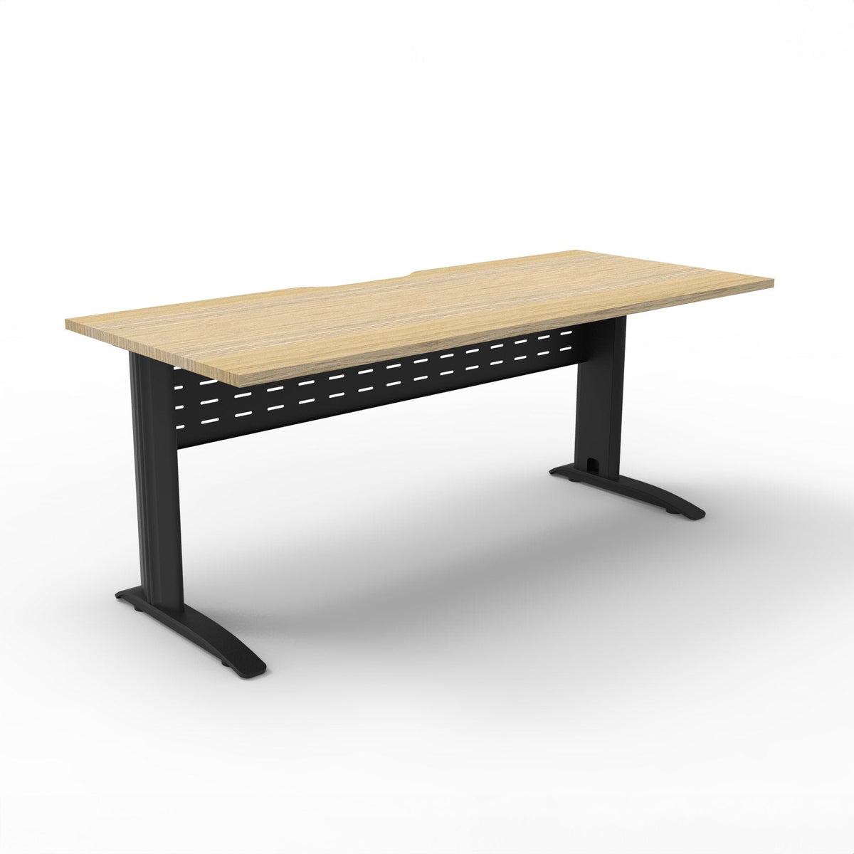 Rapidline Deluxe Rapid Span Open Workstation 1500 x 750mm Natural Oak / Black Satin