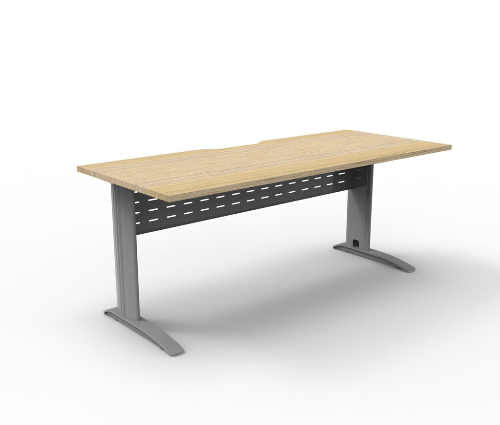 Rapidline Deluxe Rapid Span Open Workstation 1800 x 750mm Natural Oak / Precious Silver