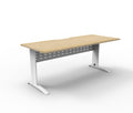 Rapidline Deluxe Rapid Span Open Workstation 1800 x 750mm Natural Oak / White Satin