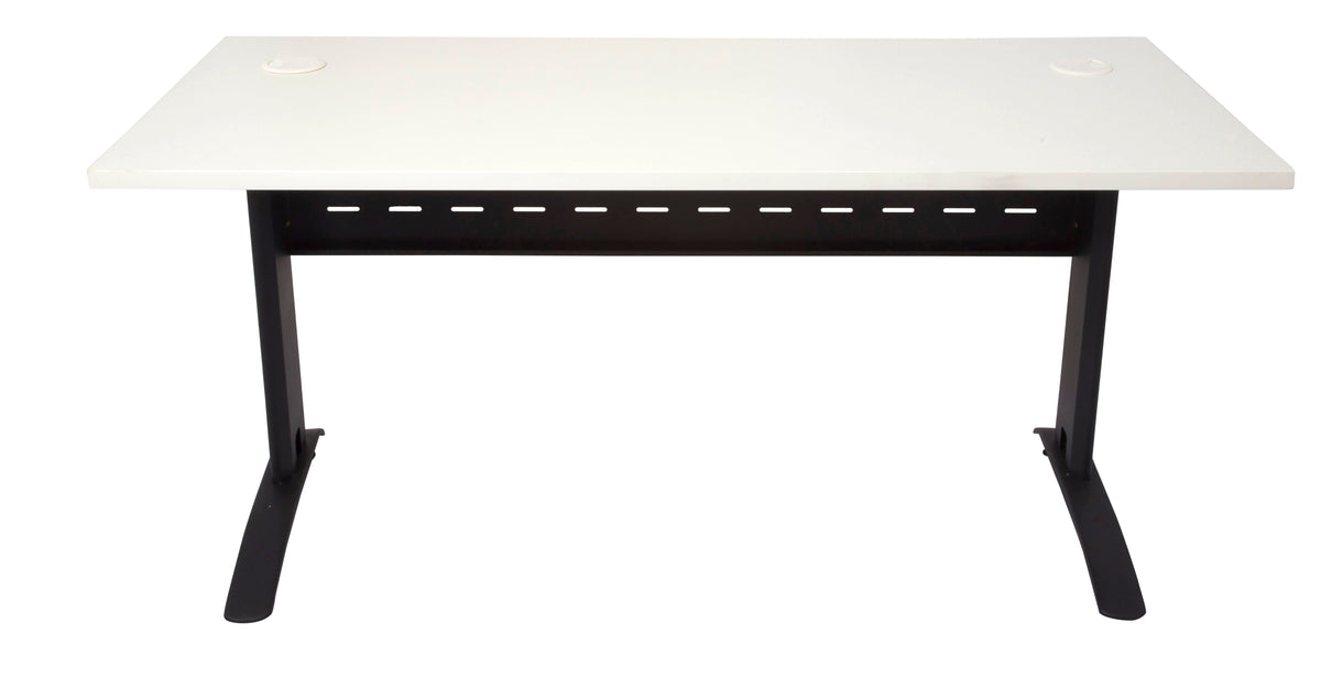 Rapidline Deluxe Rapid Span Open Workstation 1800 x 750mm Natural White / Black Satin