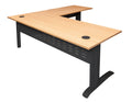 Rapidline Rapid Span Open Workstation with Return 1800 x 1800 x 700mm Beech / Black Satin