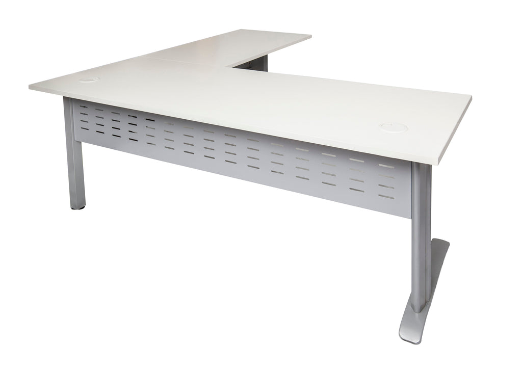 Rapidline Rapid Span Open Workstation with Return 1800 x 1800 x 700mm Natural White / White Satin