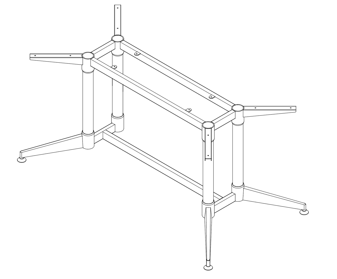 Rapidline Frame 1438 x 688mm Only Black Polished Aluminum for Typhoon Single Stage Meeting Table