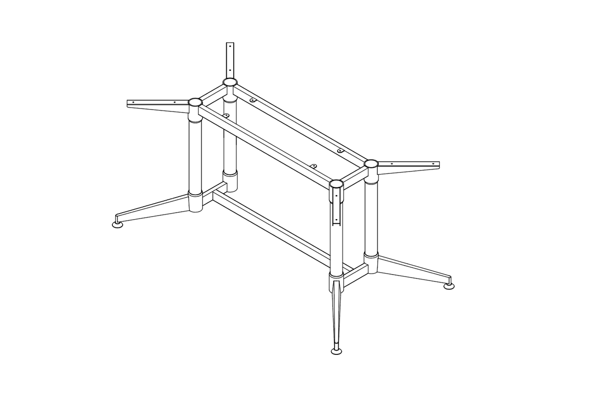 Rapidline Frame 1542 x 792mm Only Black Black for Typhoon Single Stage Meeting Table