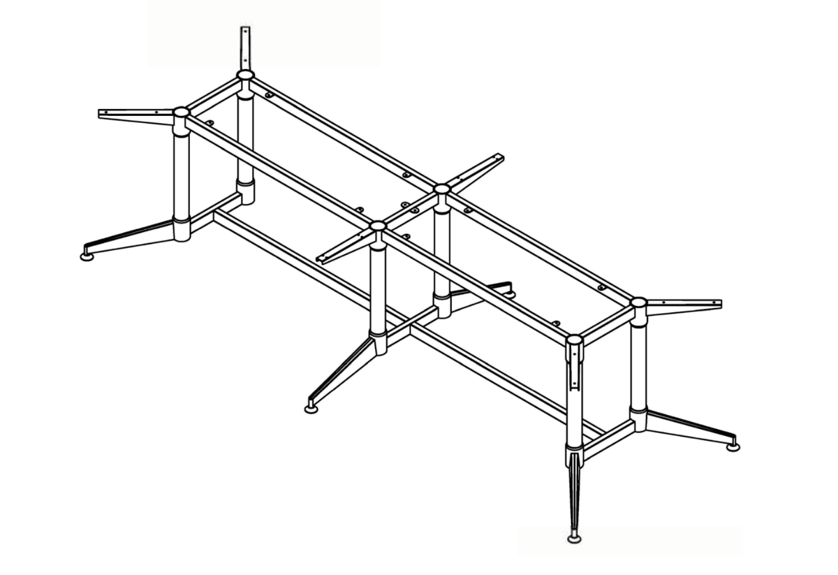 Rapidline Frame 1438 x 688mm Only Black Polished Aluminum for Typhoon Single Stage Meeting Table