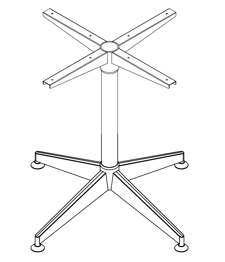 Rapidline Frame Only Black All Over for Typhoon Round Meeting Table