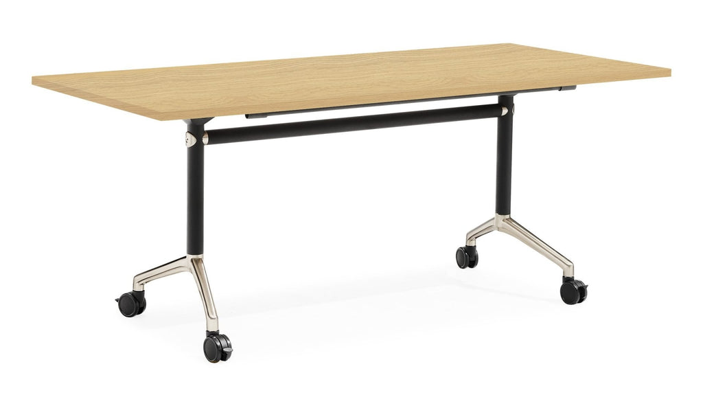 Rapidline Typhoon Flip Top Table 1500 x 750mm Natural Oak / Black
