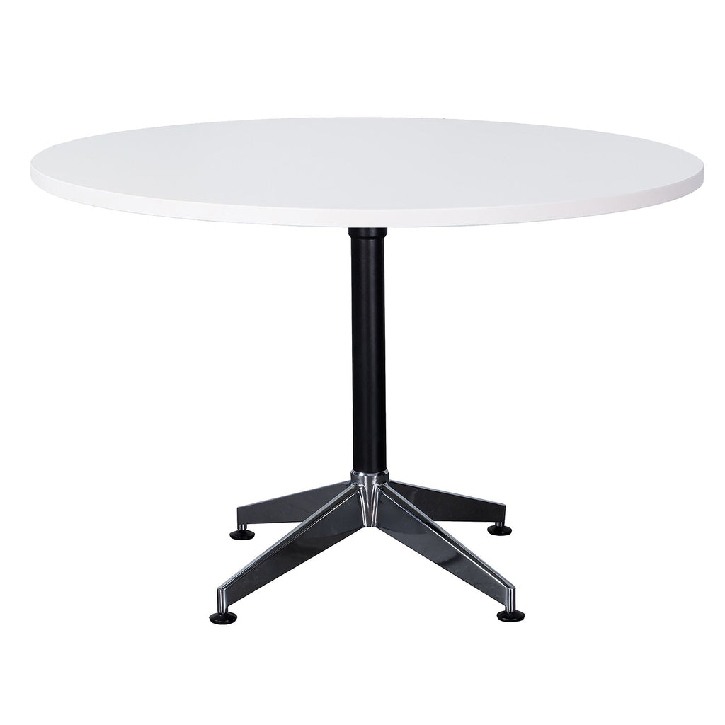 Rapidline Typhoon 4 Star Round Meeting Table 1200mm Diameter Natural White / Black