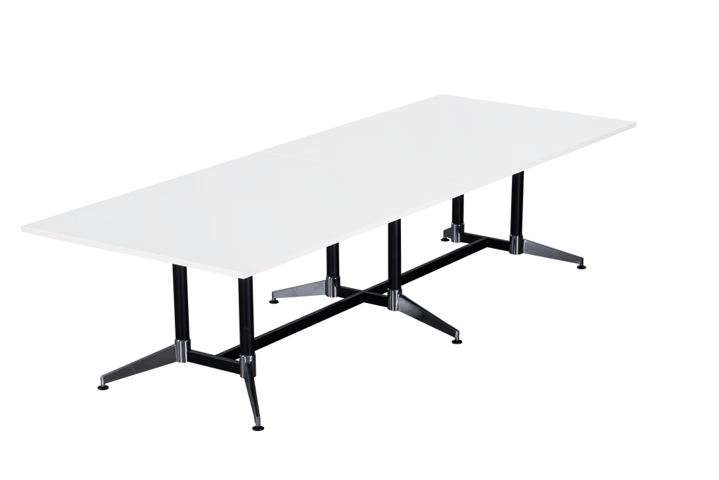 Rapidline Typhoon Meeting and Boardroom Table 1800 x 750mm Natural White / Black