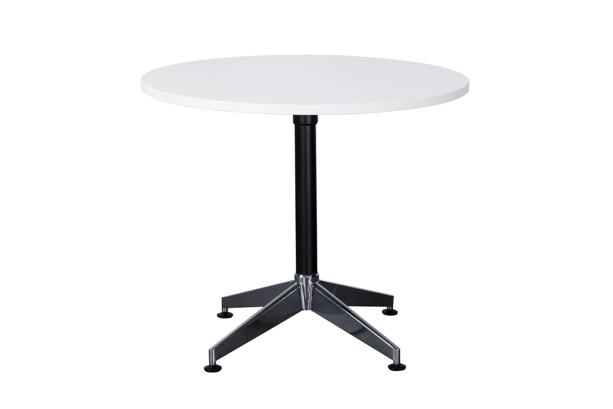 Rapidline Typhoon 4 Star Round Meeting Table 1200mm Diameter Natural White / Black Aluminium