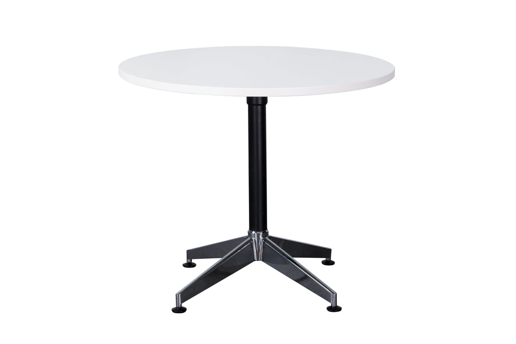 Rapidline Typhoon 4 Star Round Meeting Table 900mm Diameter Natural White / Black