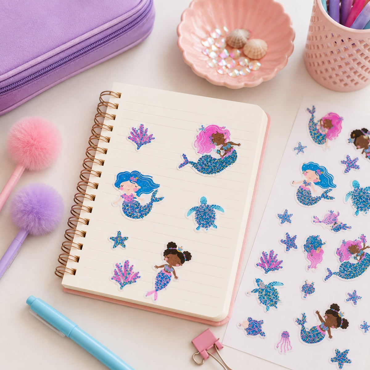 Mermaid Magic Glitter Sticker Set of 32