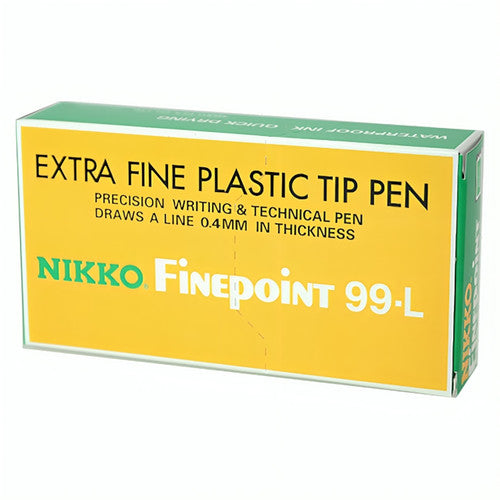 Nikko Finepoint 99-L Pen 0.4mm Black Box of 12
