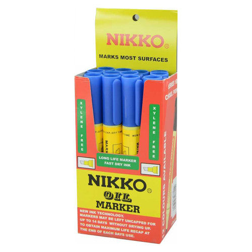 Nikko Permanent Oil Marker Chisel Tip Blue
