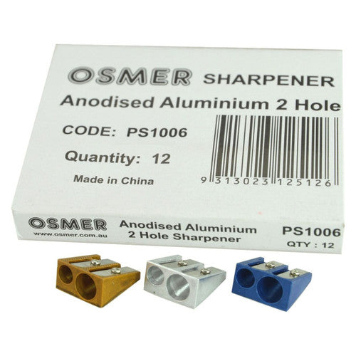 Osmer Sharpener 2 Hole Aluminium Metal Assorted