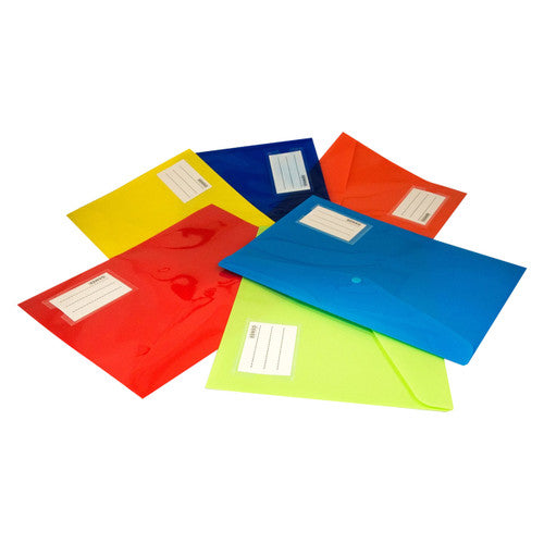 Osmer Document Wallet A4 Name Pocket Yellow Pack of 12