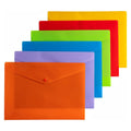 Osmer Document Wallet A4 Button Closure Assorted Colours Pack of 12
