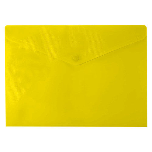 Osmer Document Wallet A4 Button Closure Yellow Pack of 12