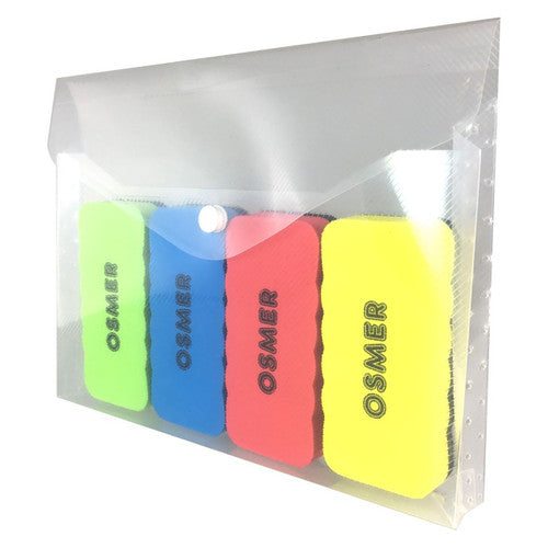 Osmer Document Wallet A5 Gusset Button Closure Clear Pack of 12