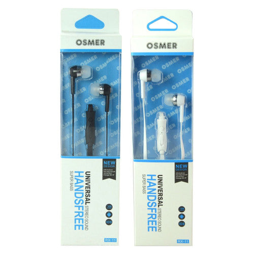 Osmer Earbud Headphone with Microphone Black