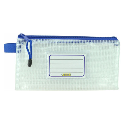 Osmer Mesh Case Clear 23 x 12cm Blue Zipper