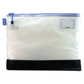 Osmer Mesh Case 42 x 32cm Clear with Reinforced Bottom Blue Zipper