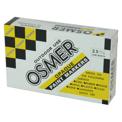 Osmer Opaque Paint Marker Broad Tip Assorted Box of 12