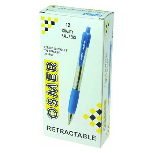 Osmer Retractable Ballpoint Pen Medium Blue