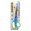 Osmer Soft Grip Scissors 215mm Green and Blue Offset Handle Hangsell