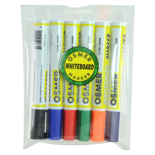 Osmer Whiteboard Marker Bullet Tip Assorted Pack of 12