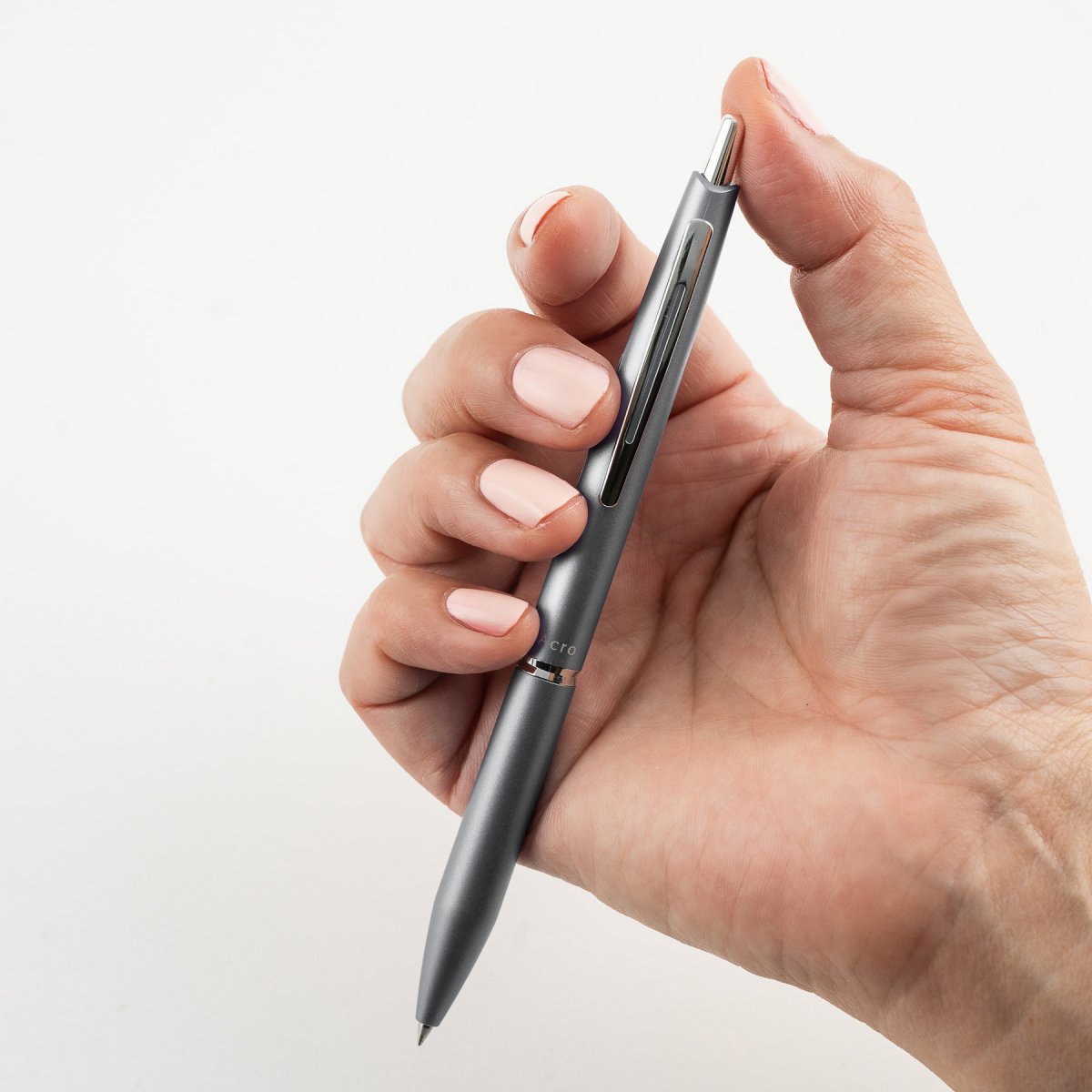 PILOT Acro 1000 Retractable Ballpoint Extra Fine Metallic Grey Barrel Silver Accent Black Ink