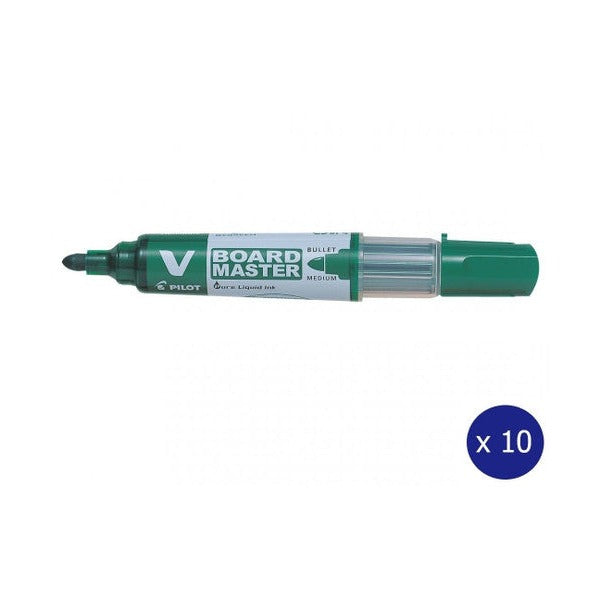 Pilot BegreeN V Board Master Whiteboard Marker Bullet Medium Green Box of 10