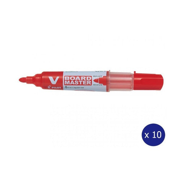Pilot BegreeN V Board Master Whiteboard Marker Bullet Medium Red Box of 10