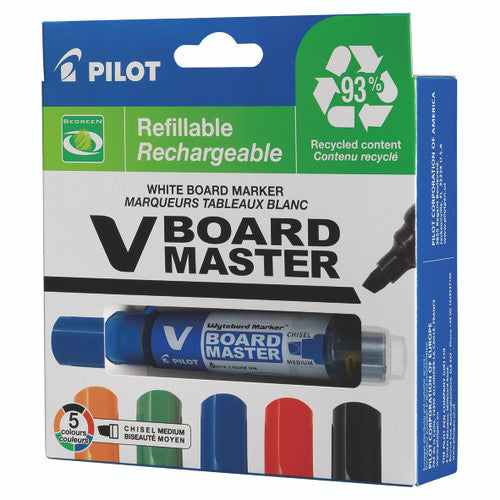 Pilot BegreeN V Board Master Whiteboard Marker Chisel Medium Assorted Pack of 5
