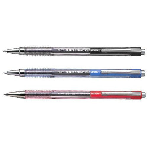 Pilot BP-145 Retractable Ballpoint Pen Medium Black Box of 12