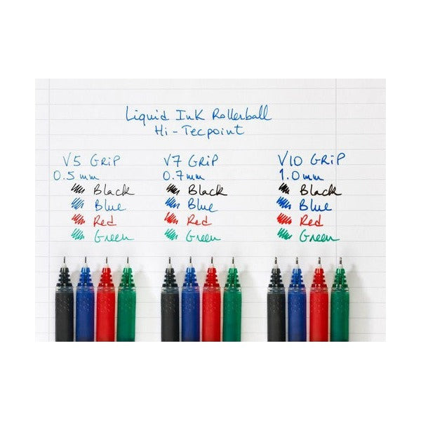 Pilot BXGPN-V5 Hi-Tecpoint Grip Rollerball Pen 0.5mm Red Box of 12
