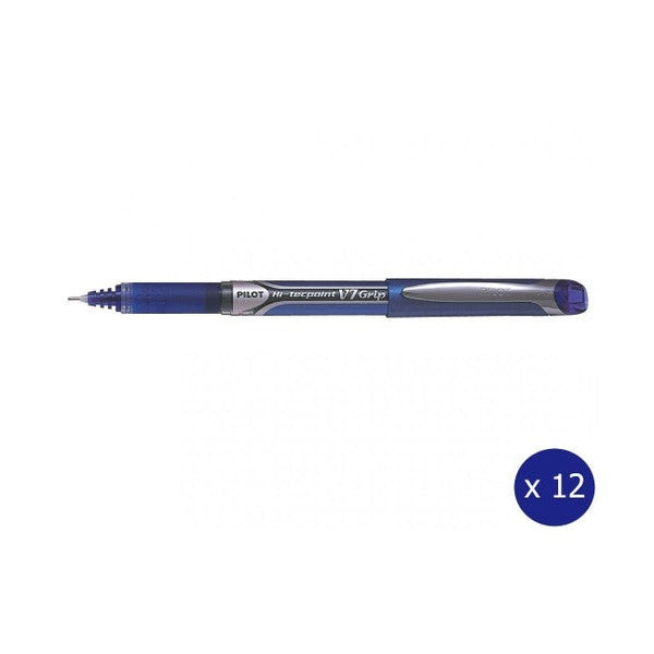 Pilot BXGPN-V7 Hi-Tecpoint Grip Rollerball Pen 0.7mm Blue Box of 12