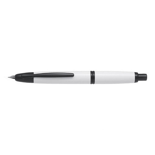 Pilot Capless Black Accent Fountain Pen Gloss White Barrel Extra Fine Nib