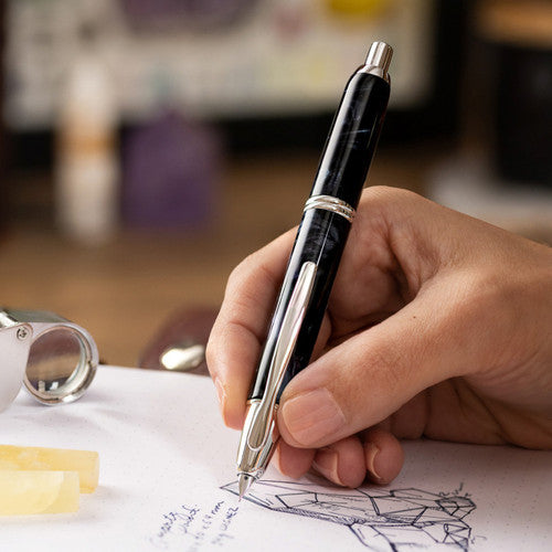Pilot Capless SE Fountain Pen Marble Black Barrel Fine Nib